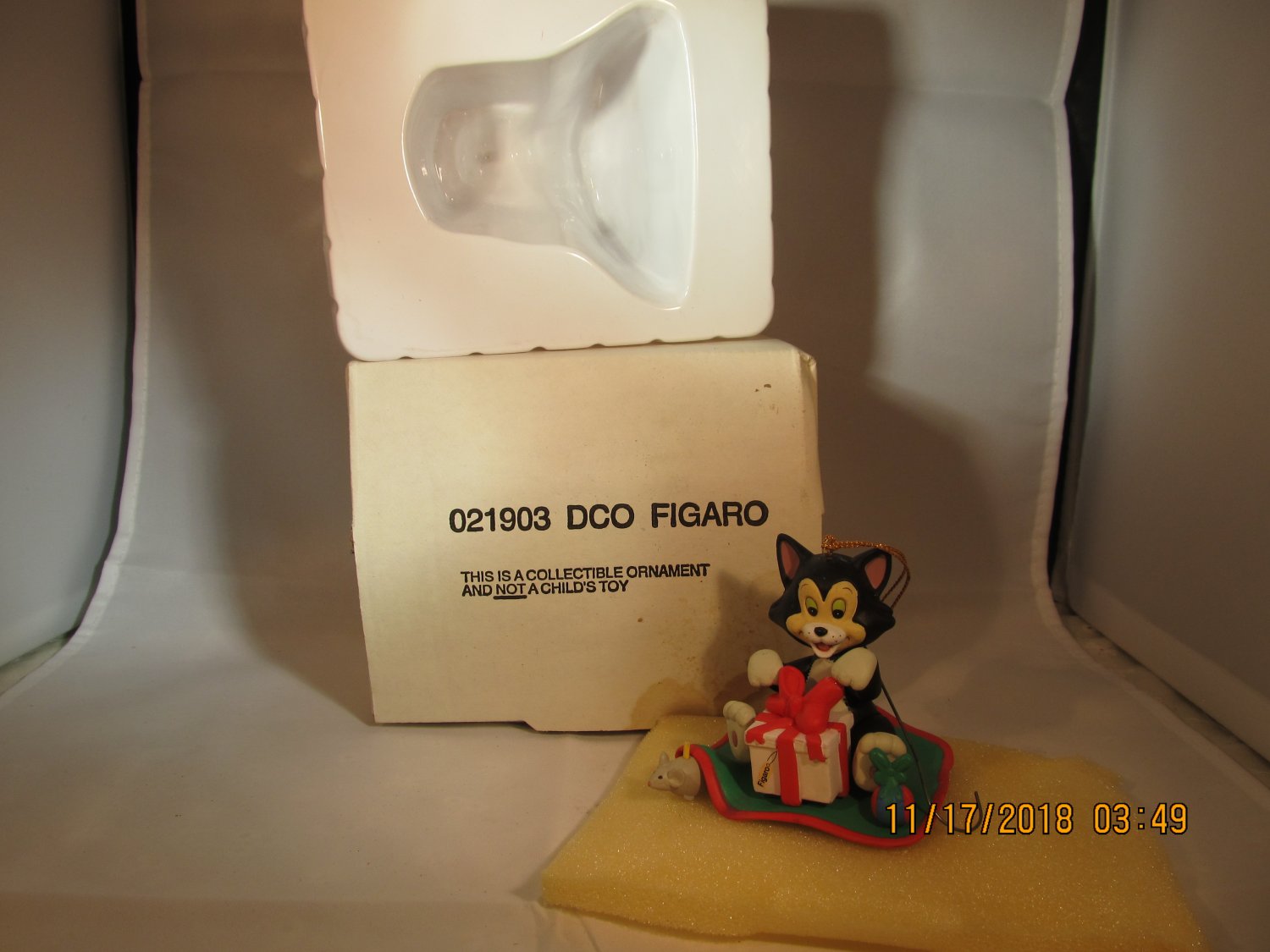Figaro From Pinocchio Disney 127 Grolier Christmas Magic Ornament In Box
