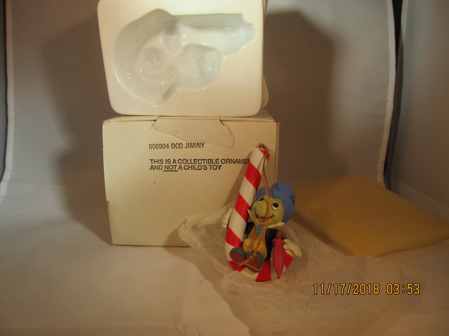 Disney's DCO JIMINY From Pinocchio Grolier Christmas Magic Ornament