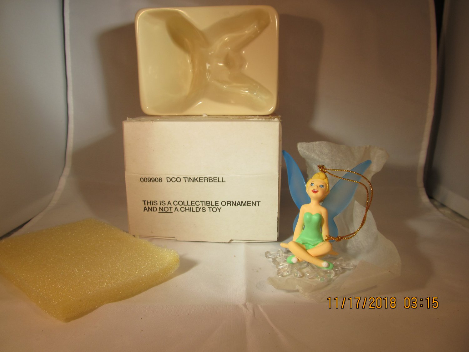 TINKERBELL 123 Peter Pan Disney Christmas Magic Grolier Ornament