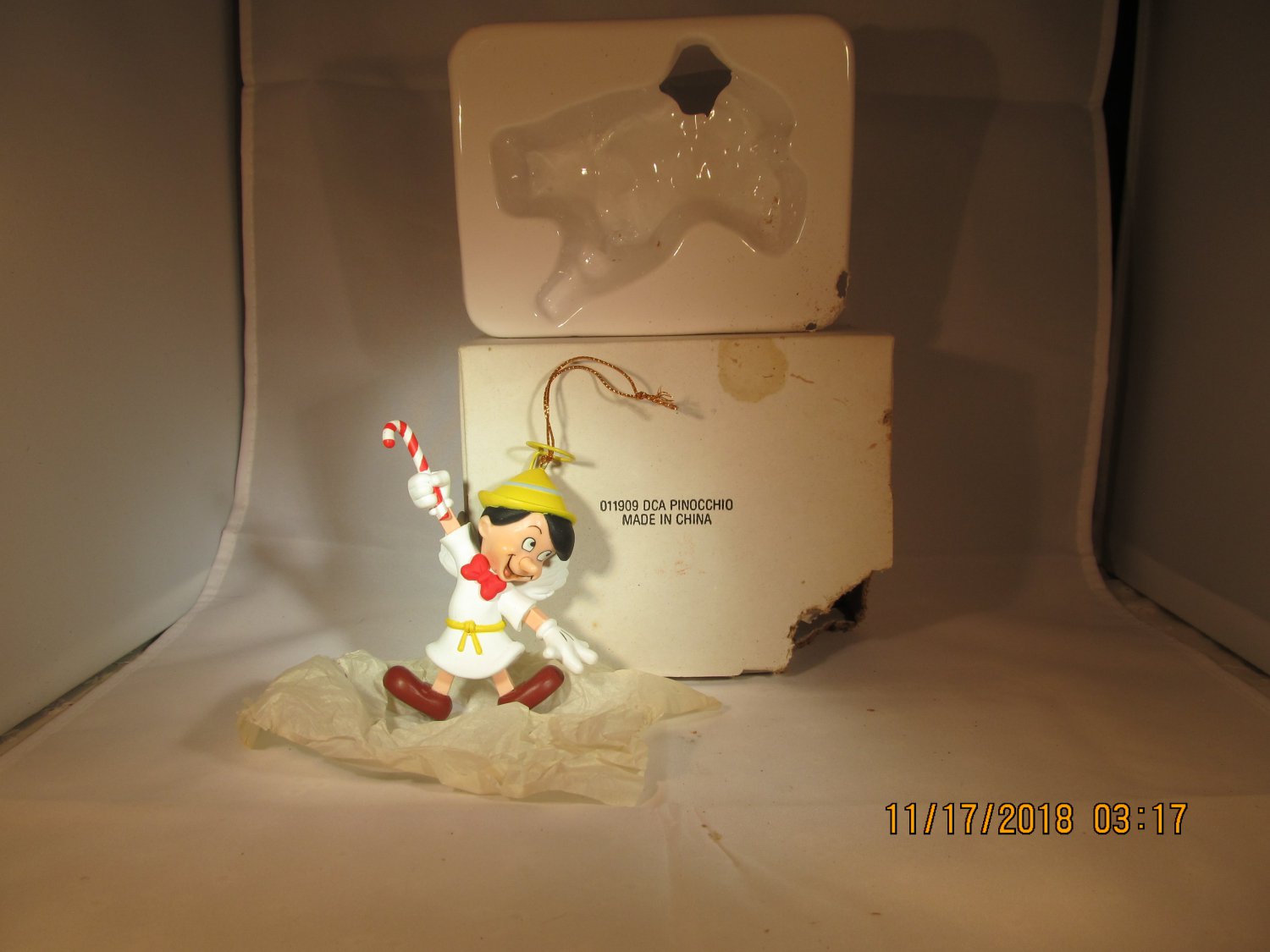 Pinocchio Ornament- Disney Christmas Magic By Grolier (Rare)