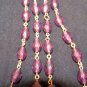 Vintage Heavy Chained Purple Beaded Necklace 27 in.