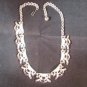 Silver Chunky Web 1950's Choker Necklace claw-hook