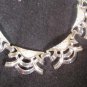 Silver Chunky Web 1950's Choker Necklace claw-hook