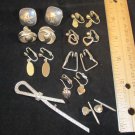 Vintage Lot Of Silver Screw Back Earring Collection and Pendent