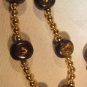 Vintage Chunky Jumbo Long Beaded Necklace 34" Gold Tone