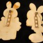 Vintage set of 2 Rabbit Easter Pin Pendant Brooch
