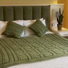 Aran Two Toned Irish Wool Throw in Green Aran Two Toned Irish Wool Throw in Green