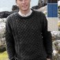 Traditional Irish Crew Neck Wool Sweater Charcoal - XXLarge