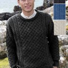 Traditional Irish Crew Neck Wool Sweater Charcoal - Medium