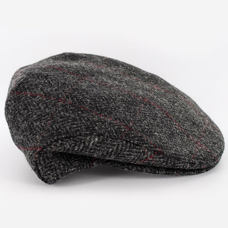 Charcoal Herringbone Trinity Irish Wool Cap Size Small