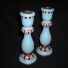 Blue and Brown Candle Holders