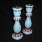 Blue and Brown Candle Holders