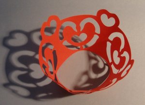 Cup Cake Wrapper Red Hearts