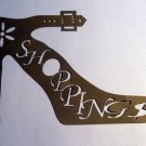 Die cut black shoe for shopping