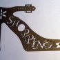 Die cut black shoe for shopping