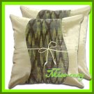 2 THAI SILK CUSHION THROW CASE PILLOW COVER CREAM / 1104