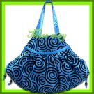 THAI SILK SHOULDER HAND BAG BLUE HIPPIE GYPSY TOTE HOBO / B106