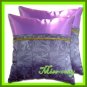 2 THAI SILK THROW CUSHION PILLOW COVER PURPLE TWO-TONE / 1146