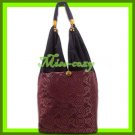 THAI SILK HANDBAG SHOULDER BAG HOBO MAROON-GOLD TOTE / B136
