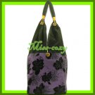 THAI SILK SHOULDER BAG HANDBAG HOBO PURPLE BIG FLORAL TOTE / B145