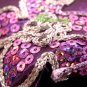 THAI SILK SHOULDER BAG HOBO PURPLE EMBROIDERED TOTE / B169