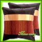 2 THAI SILK CUSHION CASE PILLOW COVER BROWN/GOLD / 1187