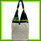THAI SILK HANDBAG SHOULDER BAG HOBO WHITE GOLD TOTE / B137