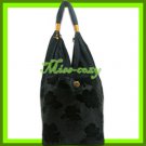 THAI SILK SHOULDER BAG HANDBAG HOBO BLACK BIG FLORAL TOTE / B146