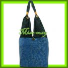 THAI SILK HANDBAG SHOULDER BAG HOBO AQUA GOLD TOTE / B156