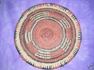 Hand made African Flat Basket