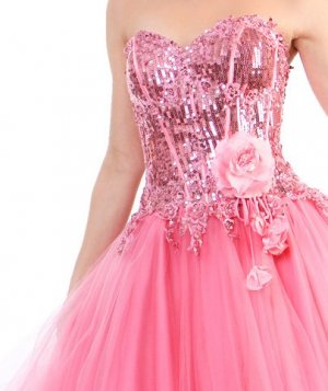 Strapless Short Tulle Pink Cocktail Prom Dress Party Corset Bodice