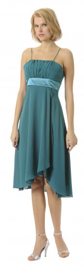 Teal Knee Length Chiffon Teal Graduation Dress Cocktail On Sale Gown