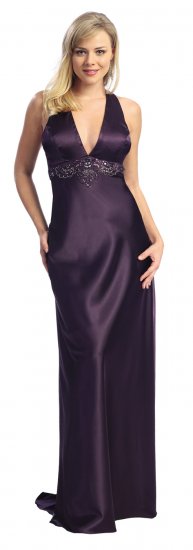 plum luxury party gown