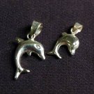 Dual Dolphin Sterling Silver Pendants 018