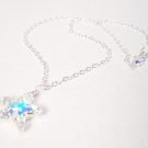 Clear AB Crystal Starifsh necklace with Sterling Silver Chain