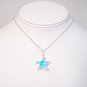 Clear AB Crystal Starifsh necklace with Sterling Silver Chain