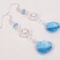 Aquamarine Briolette Teardrop and White Pearl Drop Wedding Jewelry Earrings