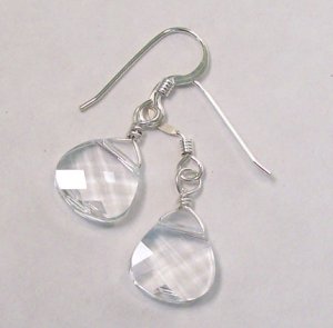Clear Swarovski Briolette Teardrop Earrings