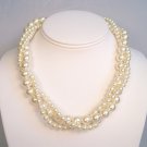 Elizabeth Twisted Pearl Necklace in Ivory Swarovski Pearls