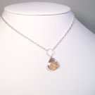 Single Golden Shadow Briolette Necklace with Sterling Silver Chain
