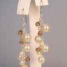 Cassidy Pearl and Crystal Cluster Chandelier Style Earrings