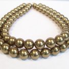 Antique Brass Double Strand Chunky Pearl Necklace - Perfect for weddings or casual