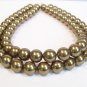 Antique Brass Double Strand Chunky Pearl Necklace - Perfect for weddings or casual