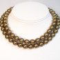 Antique Brass Double Strand Chunky Pearl Necklace - Perfect for weddings or casual