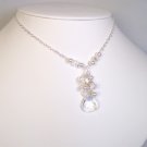 Briolette Pearl & Crystal Cluster Necklace