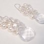 Briolette Pearl & Crystal Cluster Earrings