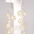 Ivory Pearl Cluster earrings with sterling silver metal