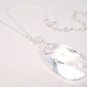 Large Pear Drop Pendant Necklace on Sterling Silver Chain