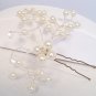 Floral Wedding Hairpin with Sterling Silver Wire - Ivory Pearls - Crystal AB Crystals