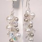 Harlow Crystal and Pearl Cluster Earrings